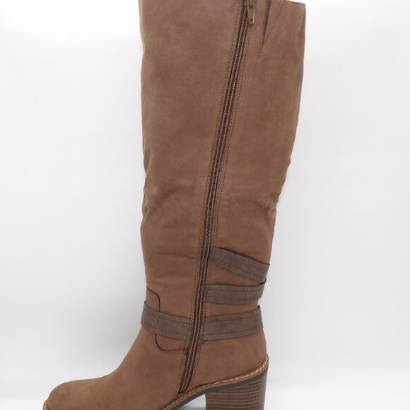Viviaan womens pull on lug sole knee-high boots - Picture 3 of 8